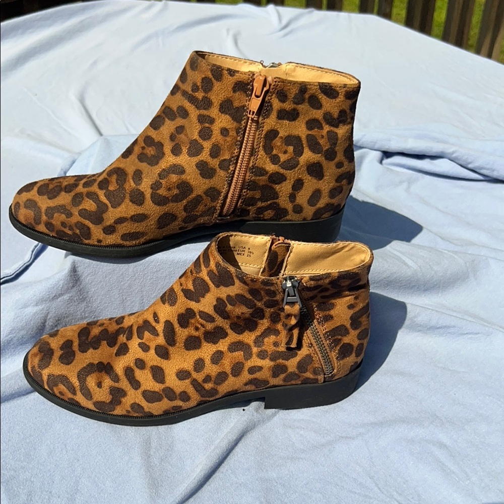 Leopard Print Ankle Boots